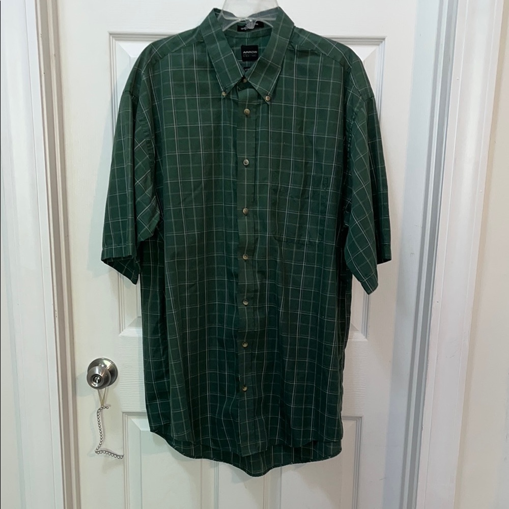 Arrow Green Casual Button Down Shirt